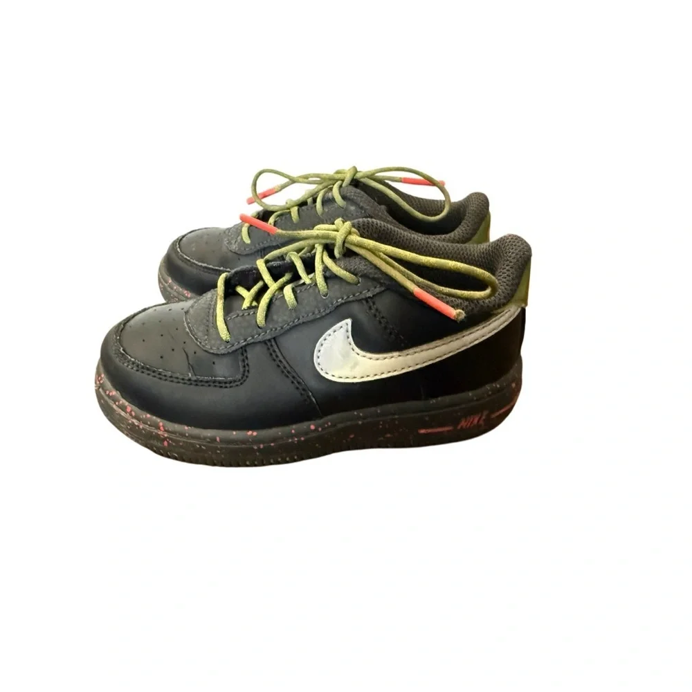Nike Air Force 1 Black Asparagus Toddlers Shoe Size 9C